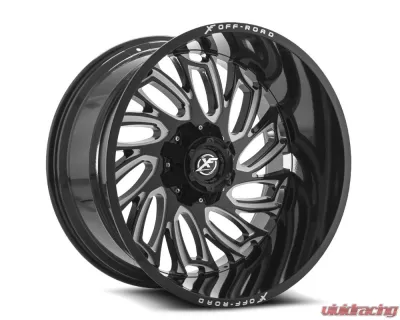 XF Off-Road XF-207 Wheel 22x12 5x127|5x139.7 -44mm Gloss Black Milled - XF-207221251271397-44GBML