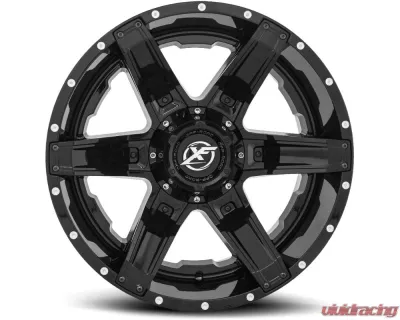 XF Off-Road XF-214 Wheel 20x10 5x114.3|5x127 -24mm Gloss Black w/ Gloss Black Inserts - XF-214201051143127-24GBBIS