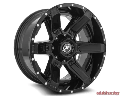 XF Off-Road XF-214 Wheel 20x10 5x114.3|5x127 -24mm Gloss Black w/ Gloss Black Inserts - XF-214201051143127-24GBBIS