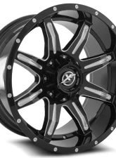XF Off-Road XF-215 Wheel 20x12 5x114.3|5x127 -44mm Gloss Black Milled                                     - XF-215201251143127-44GBML - Image 2