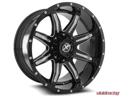XF Off-Road XF-215 Wheel 20x12 5x114.3|5x127 -44mm Gloss Black Milled - XF-215201251143127-44GBML
