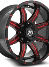 XF Off-Road XF-215 Wheel 20x10 5x127|5x139.7 -12mm Gloss Black w/ Red Milled                                     - XF-215201051271397-12GBRM - Image 2