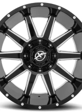 XF Off-Road XF-219 Wheel 22x12 5x127|5x139.7 -44mm Gloss Black Milled                                     - XF-219221251271397-44GBML - Image 2