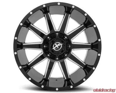 XF Off-Road XF-219 Wheel 22x12 5x127|5x139.7 -44mm Gloss Black Milled - XF-219221251271397-44GBML