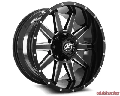 XF Off-Road XF-219 Wheel 22x12 5x127|5x139.7 -44mm Gloss Black Milled - XF-219221251271397-44GBML