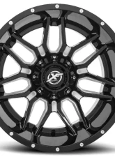 XF Off-Road XF-222 Wheel 20x10 6x135|6x139.7 -24mm Gloss Black Milled                                     - XF-222201061351397-24GBM - Image 2