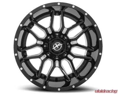 XF Off-Road XF-222 Wheel 20x10 6x135|6x139.7 -24mm Gloss Black Milled - XF-222201061351397-24GBM