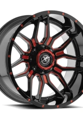 XF Off-Road XF-222 Wheel 20x10 5x127|5x139.7 -12mm Gloss Black w/ Red Milled                                     - XF-222201051271397-12GBRM - Image 2