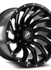 XF Off-Road XF-224 Wheel 22x12 Blank -44mm Gloss Black Milled                                     - XF-22422125X6XBL-44GBM - Image 2
