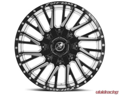 XF Off-Road XF-226 Wheel 20x12 8x165.1|8x170 -44mm Gloss Black Milled - XF-226201281651170-44GBML