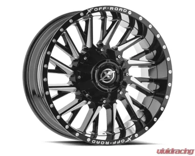 XF Off-Road XF-226 Wheel 20x12 8x165.1|8x170 -44mm Gloss Black Milled - XF-226201281651170-44GBML