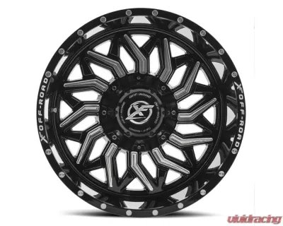 XF Off-Road XF-228 Wheel 20x12 5x114.3|5x127 -44mm Gloss Black Milled - XF-228201251143127-44GBML