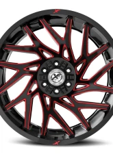 XF Off-Road XF-229 Wheel 20x9 5x127|5x139.7 12mm Gloss Black w/ Red Milled                                     - XF-229209051271397+12GBRM - Image 2