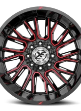 XF Off-Road XF-230 Wheel 22x10 8x165.1|8x180 -18mm Gloss Black w/ Red Milled                                     - XF-230221081651180-18BMR - Image 2