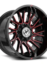 XF Off-Road XF-230 Wheel 22x10 8x165.1|8x180 -18mm Gloss Black w/ Red Milled                                     - XF-230221081651180-18BMR - Image 2