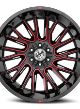 XF Off-Road XF-230 Wheel 17x9 6x135|6x139.7 12mm Gloss Black w/ Red Milled                                     - XF-23017905712BMR - Image 2