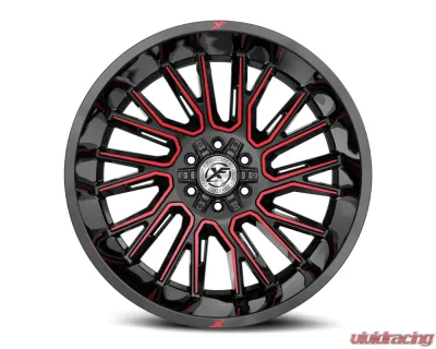 XF Off-Road XF-230 Wheel 17x9 6x135|6x139.7 12mm Gloss Black w/ Red Milled - XF-23017905712BMR