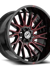 XF Off-Road XF-230 Wheel 17x9 6x135|6x139.7 12mm Gloss Black w/ Red Milled                                     - XF-23017905712BMR - Image 2