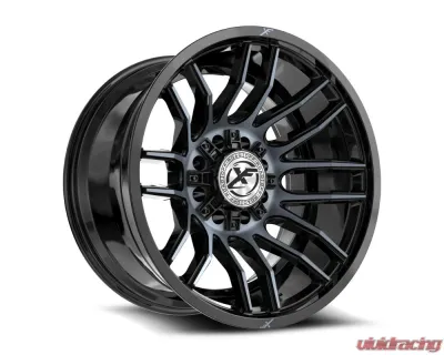 XF Off-Road XF-232 Wheel 22x12 8x170|8x165.1 -44mm Gloss Black Machined w/ Titanium - XF-232221281701651-44GBMTITDDT