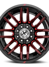 XF Off-Road XF-232 Wheel 20x10 8x165.1|8x170 -24mm Gloss Black w/ Red Milled                                     - XF-232201081651170-24GBRM - Image 2