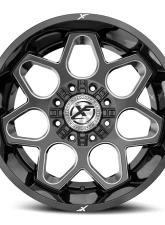 XF Off-Road XF-233 Wheel 22x12 8x165.1|8x170 -44mm Gloss Black Milled                                     - XF-233221281651170-44GBM - Image 2