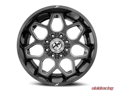 XF Off-Road XF-233 Wheel 22x12 8x165.1|8x170 -44mm Gloss Black Milled - XF-233221281651170-44GBM
