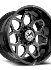 XF Off-Road XF-233 Wheel 22x12 8x165.1|8x170 -44mm Gloss Black Milled                                     - XF-233221281651170-44GBM - Image 2