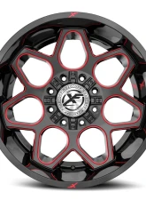 XF Off-Road XF-233 Wheel 20x10 8x165.1|8x180 -12mm Gloss Black w/ Red Milled                                     - XF-233201081651180-12GBMLR - Image 2