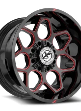 XF Off-Road XF-233 Wheel 20x10 8x165.1|8x180 -12mm Gloss Black w/ Red Milled                                     - XF-233201081651180-12GBMLR - Image 2
