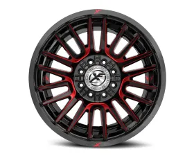 XF Off-Road XF-234 Wheel 20x10 8x165.1|8x170 -12mm Gloss Black w/ Red Milled