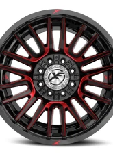 XF Off-Road XF-234 Wheel 22x12 8x170|8x180 -44mm Gloss Black w/ Red Milled                                     - XF-23422128170180-44GBMRED - Image 2