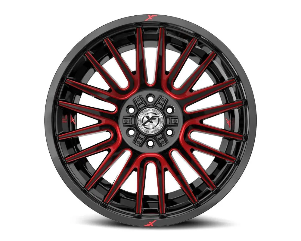 XF Off-Road XF-234 Wheel 18x9 6x135|6x139.7 12mm Gloss Black w/ Red Milled - XF-23418905712BMR
