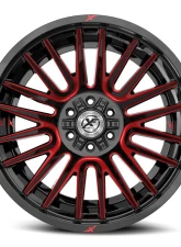 XF Off-Road XF-234 Wheel 26x12 Blank -44mm Gloss Black w/ Red Milled                                     - XF-2342612BLANK-44GBMRED - Image 2