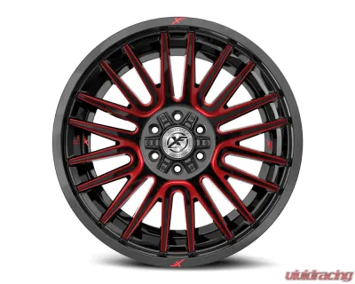 XF Off-Road XF-234 Wheel 26x12 Blank -44mm Gloss Black w/ Red Milled - XF-2342612BLANK-44GBMRED