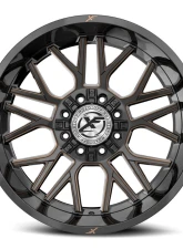 XF Off-Road XF-235 Wheel 20x10 8x165.1|8x170 -12mm Gloss Black w/ Bronze Milled                                     - XF-235201081651170-12GBZM - Image 2