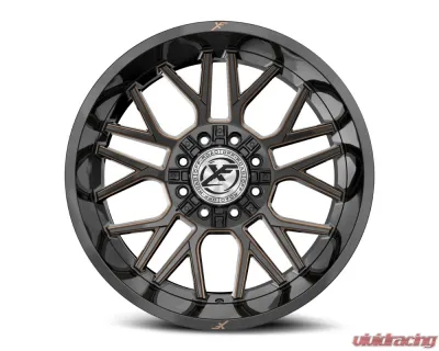 XF Off-Road XF-235 Wheel 20x10 8x165.1|8x170 -12mm Gloss Black w/ Bronze Milled - XF-235201081651170-12GBZM