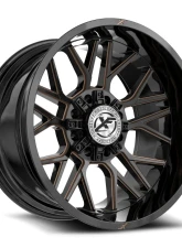 XF Off-Road XF-235 Wheel 20x10 8x165.1|8x170 -12mm Gloss Black w/ Bronze Milled                                     - XF-235201081651170-12GBZM - Image 2