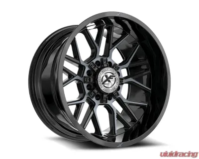XF Off-Road XF-235 Wheel 20x12 8x165.1|8x170 -44mm Gloss Black Machined w/ Titanium - XF-235201281651170-44BMTDT