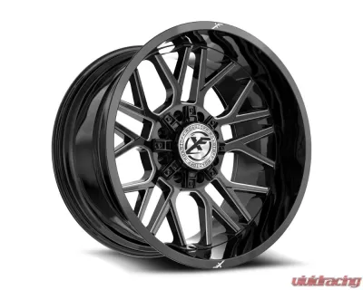 XF Off-Road XF-235 Wheel 22x12 8x170|8x165.1 -44mm Gloss Black Milled - XF-235221281701651-44GBML
