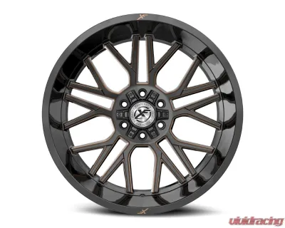 XF Off-Road XF-235 Wheel 24x12 6x135|6x139.7 -44mm Gloss Black w/ Bronze Milled - XF-235241261351397-44GBZM