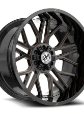 XF Off-Road XF-235 Wheel 24x12 6x135|6x139.7 -44mm Gloss Black w/ Bronze Milled                                     - XF-235241261351397-44GBZM - Image 2