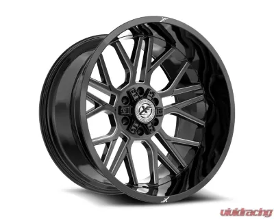 XF Off-Road XF-235 Wheel 22x12 5x127|5x139.7 -44mm Gloss Black Milled - XF-235221251271397-44GBM