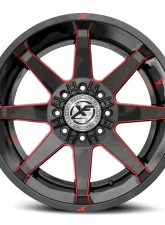 XF Off-Road XF-236 Wheel 20x12 8x170|8x165.1 -44mm Gloss Black w/ Red Milled                                     - XF-236201281701651-44GBMLR - Image 2