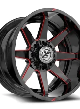 XF Off-Road XF-236 Wheel 20x12 8x170|8x165.1 -44mm Gloss Black w/ Red Milled                                     - XF-236201281701651-44GBMLR - Image 2