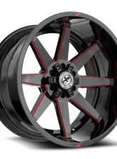 XF Off-Road XF-236 Wheel 20x12 6x135|6x139.7 -44mm Gloss Black w/ Red Milled                                     - XF-236201261351397-44GBRM - Image 2