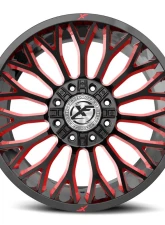 XF Off-Road XF-237 Wheel 26x12 Blank -44mm Gloss Black Milled w/ Red Windows                                     - XF-23726128XBK-44GBRW - Image 2