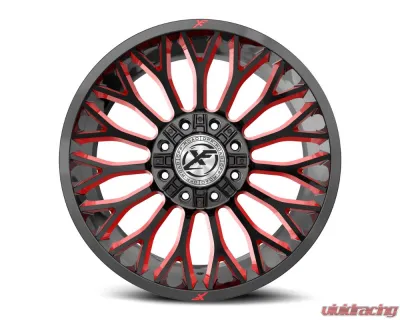 XF Off-Road XF-237 Wheel 26x12 Blank -44mm Gloss Black Milled w/ Red Windows - XF-23726128XBK-44GBRW