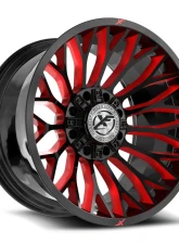 XF Off-Road XF-237 Wheel 26x12 Blank -44mm Gloss Black Milled w/ Red Windows                                     - XF-23726128XBK-44GBRW - Image 2