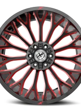 XF Off-Road XF-237 Wheel 26x12 Blank -44mm Gloss Black Milled w/ Red Windows                                     - XF-23726125/6XBLANK-44GBRW - Image 2