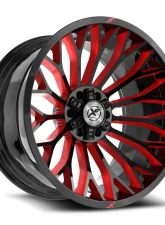XF Off-Road XF-237 Wheel 26x12 Blank -44mm Gloss Black Milled w/ Red Windows                                     - XF-23726125/6XBLANK-44GBRW - Image 2